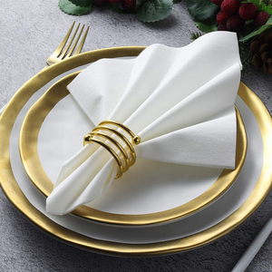 Tùy Chỉnh 50 Pcs Cao Cấp Lớn Dùng Một Lần Màu Trắng Chính Thức Khăn Ăn Airlaid Bữa Ăn Tối Khăn Linen Cảm Thấy Đám Cưới Màu Trắng Phẳng Khăn Ăn 16 "X 16" - Product Image 1