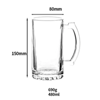 Mug à bière en verre au design créatif avec poignée, tasse à eau grande capacité, mug à bière pression, tasse à jus d'ananas pour hôtel