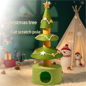 Structure d'escalade haut de gamme avec poteaux en sisal et griffoir pour Noël - Product Image 4