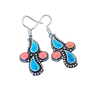 Orecchini pendenti con piume dipinte per donna, stile etnico vintage, accessori per l'uso quotidiano - Product Image 5