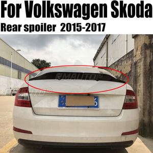 สำหรับรถยนต์ Volkswagen Skoda Octavia ปี 2015 2016 2017 สปอยเลอร์หลังคาร์บอนไฟเบอร์แท้ 100% ฝาครอบปีกท้ายรถยนต์ แต่งสไตล์ R - Product Image 1