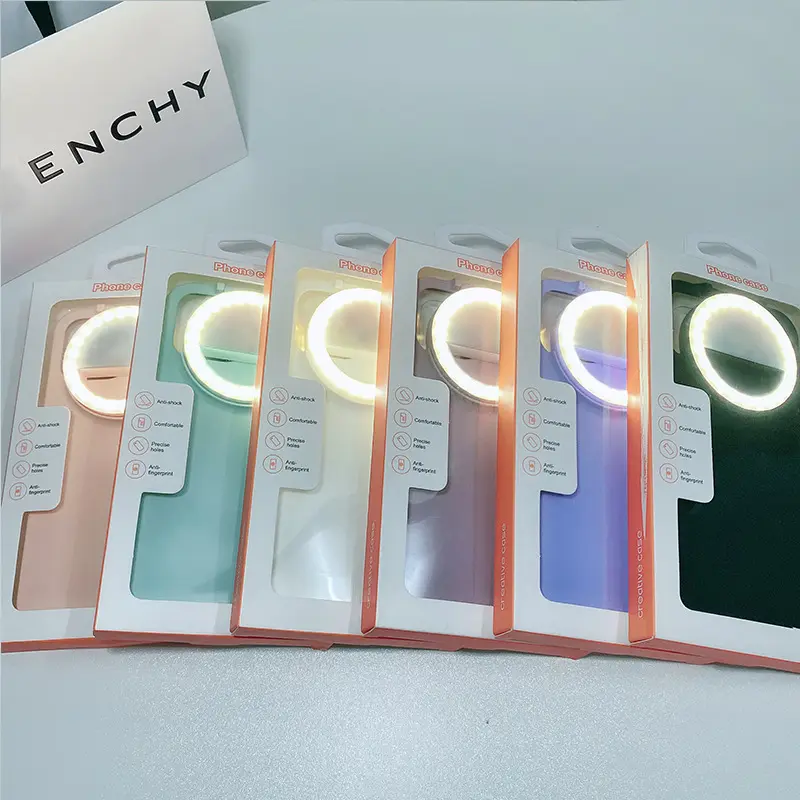 factory price new arrival LED ring light phone case selfie light case for iphone 13 pro max