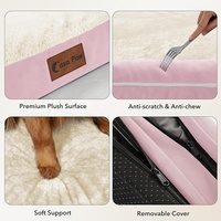 Lit pour chien personnalisé avec côtés imperméables en velours cristal, mousse orthopédique en forme d'œuf, canapé pour animaux de compagnie en forme de U, fabrication OEM
