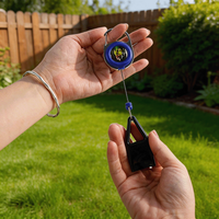 Porte-briquet rétractable en cuir noir avec boucle extensible, personnalisable, vente en gros