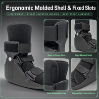 Botte de marche orthopédique courte OEM ODM F4102 avec semelle TPR large antidérapante et sangles en polaire pour la rééducation des entorses et des fractures