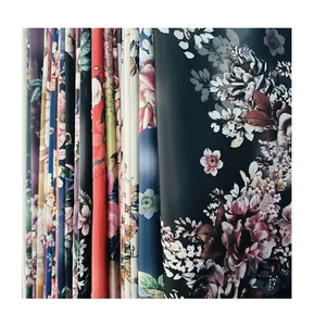 Super Cheap Polyester Satin Silk Fabric 90gsm Print Polyester Stretch Silk Satin Fabric For Summer Dress
