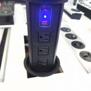 Prise de courant américaine 100mm <span class=keywords><strong>plan</strong></span> de <span class=keywords><strong>travail</strong></span> de <span class=keywords><strong>cuisine</strong></span> motorisé prise de tour de levage électrique avec prise de charge sans fil USBA 20W USB-C haut - Product Image 2