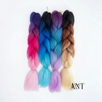 Extensions de cheveux synthétiques tressés Jumbo Ombré Vibrant de 24 pouces en fibre haute température pour tresses en boîte – Vente en gros