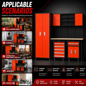 Système d'armoires de <span class=keywords><strong>garage</strong></span> en acier robuste JZD, armoire à outils modulaire en métal avec établi en bois pour le <span class=keywords><strong>rangement</strong></span> en atelier - Product Image 6