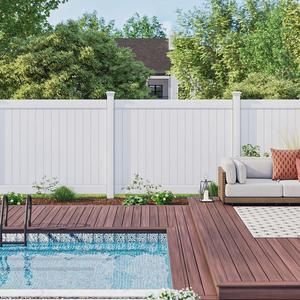 Chất lượng hàng đầu 6x8 ft màu trắng nhựa PVC/vinyl giá rẻ trang trí Bảng điều chỉnh sự riêng tư hàng rào Panels đối với bán - Product Image 5