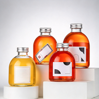 Ensemble de bouteilles en verre transparentes courtes pour vin, whisky, brandy, vodka, liqueur, pour cadeau ou décoration