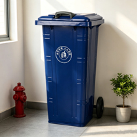 Conteneur à déchets en acier robuste personnalisable 240L avec couvercle hermétique inodore et roues pour campus universitaire