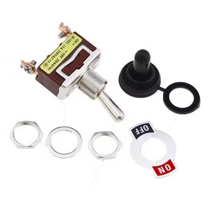 Interruptor de encendido y apagado en miniatura, interruptor de palanca SPST pequeño, con cubierta impermeable resistente, 12V, 6 A/250 VAC, 10 A/125VAC - Product Image 1