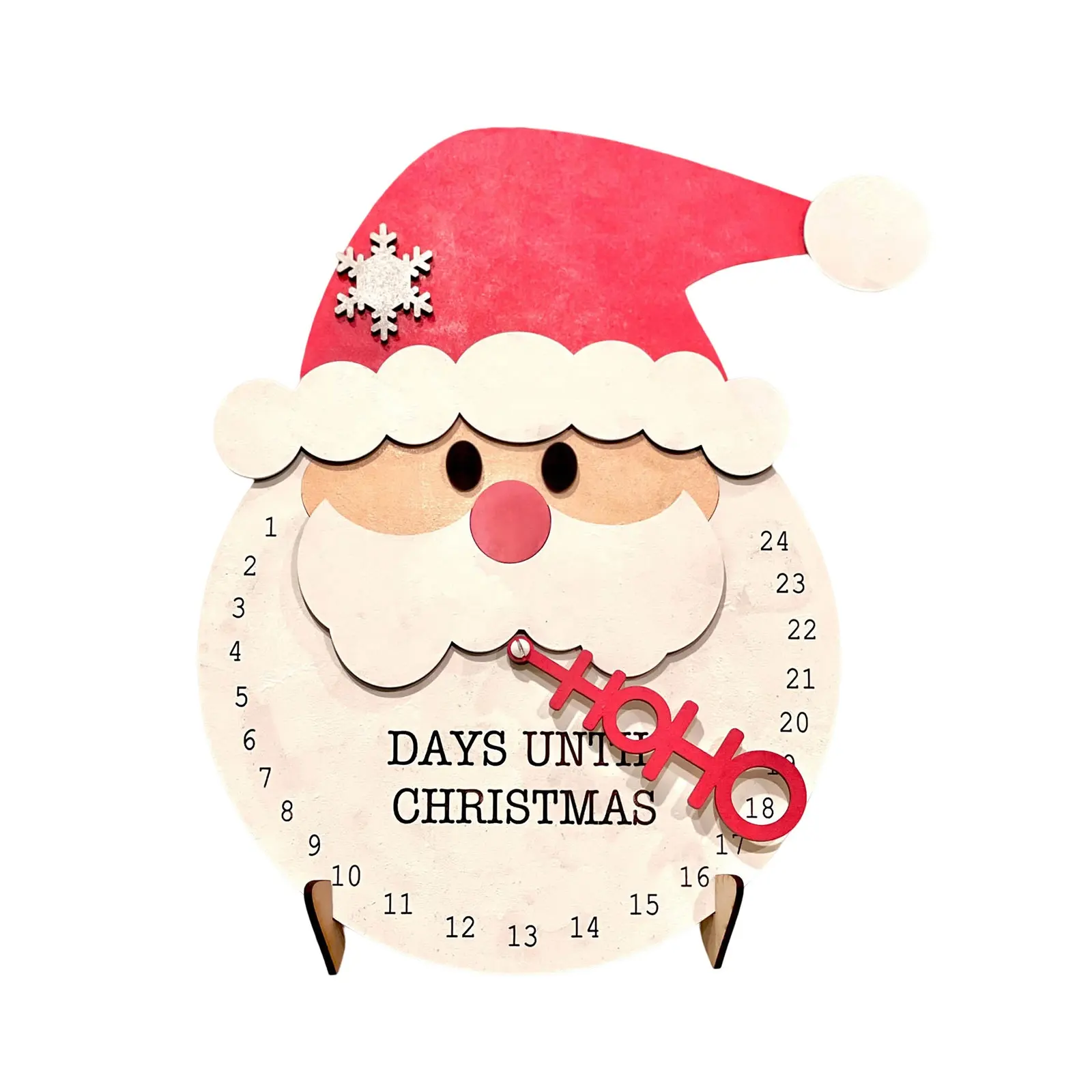 2023 Christmas Calendar Wooden Santa Head Countdown Advent Calendar Table Top Decoration