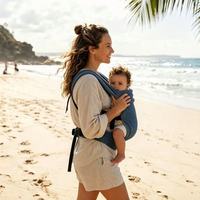 Canguru Ergonômico de Linho Premium de Luxo com Certificação CE e Alta Capacidade de Carga para Bebês de 0 a 3 Anos, Dobrável para Viagem