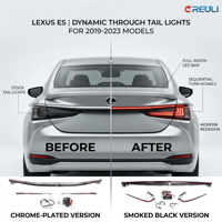 Feux arrière LED personnalisés CREULI, séquentiels, type traversant, fumés, Plug & Play, accessoires de freinage arrière pour Lexus ES 19-23