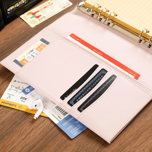 Da donna riutilizzabili in oro legante con anello legante Planner personalizzato a foglia larga rosa portafoglio legante 6 anello copertura per Notebook A5 con fibbia - Product Image 6