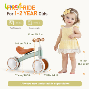Vélo d'équilibre pour tout-petits de style nordique léger, roues silencieuses, selle souple et poignées antidérapantes pour le plaisir de l'équitation en intérieur - Product Image 3