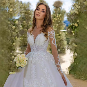 Dream Wedding Dress Ball Gown Ivory White Sweetheart Neckline Empire Waist Lace Vintage Style Summer Bridal Gown - Product Image 2