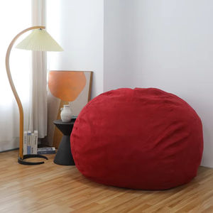 Marrone grande camoscio rotondo anti gravità lettino gigante spugna sacchetto di fagioli imbottito divano poltrona relax divano letto pigro pouf - Product Image 5