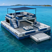 Plateforme flottante gonflable en EVA avec surface antidérapante, pont pneumatique en PVC Drop Stitch pour lac, océan, yacht, jet ski et fêtes