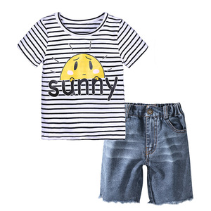 Vêtements en gros en stock d'usine : Ensembles chemises et jeans en denim pour bébés garçons - Product Image 3