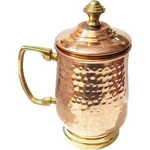 PARIJAT HANDICRAFT Pure Copper Heavy Gauge Mug <b>Ceramic</b> <b>Cups</b> for Moscow Mule Beer Mugs - Product Image 4