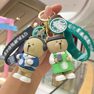 ขายดี แก้วกาแฟลายการ์ตูนหมี 3 มิติ พวงกุญแจหมีไอศกรีม พวงกุญแจพลาสติกสำหรับกระเป๋าหนังสือ พวงกุญแจคู่รัก พวงกุญแจรถยนต์ ของขวัญ - Product Image 3