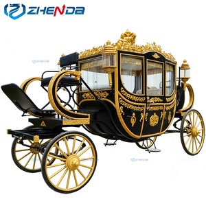 Carruaje Real Europeo Vintage Personalizado con Estructura de Acero Eléctrico y Corona para Bodas - Product Image 1