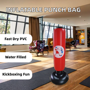 Fitness Punching Bag <b>Standing</b> Inflatable Punching Tower Freestanding Children Adults DeStress <b>Boxing</b> Target Bag PVC Water-Filled - Product Image 2