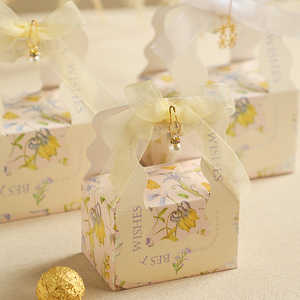 High-end Wedding Favor Gift <b>Box</b> Recycled Materials Rigid Folding <b>Box</b> with Matt Lamination Fresh Style Candy Packaging - Product Image 5