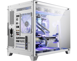 <span class=keywords><strong>MSI</strong></span> PAG PANO M100L BLANC/NOIR, un châssis « vue sur mer » à côtés en verre pour ordinateurs de jeu de bureau - Product Image 3