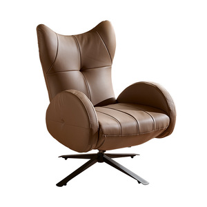 Sillón Individual de Diseño Moderno, Reclinable, Giratorio, Tapizado en Cuero, para Sala de Estar, Cómodo, para el Hogar y el Ocio - Product Image 1