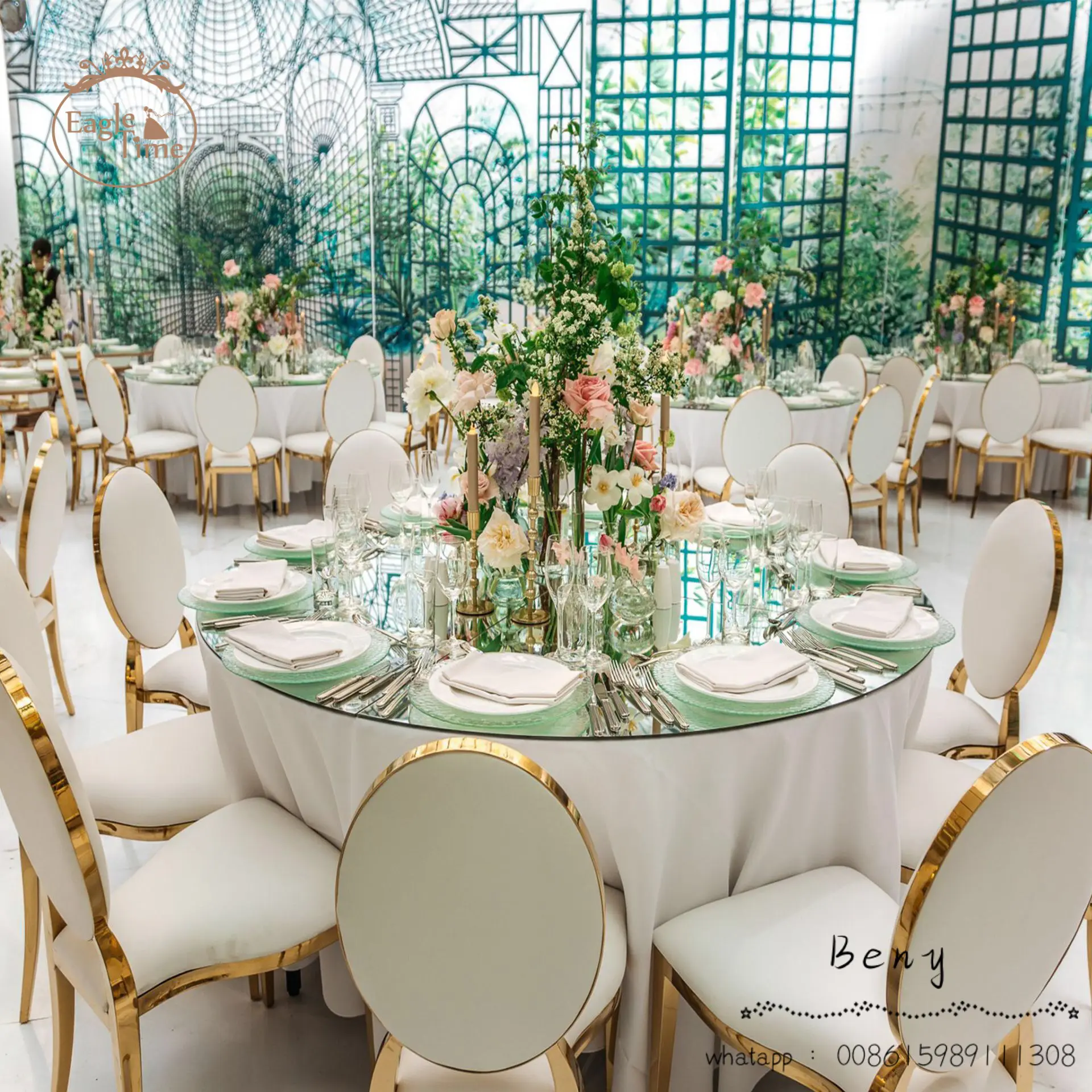 Schlussverkauf moderne Luxus-Durchsatz-Edelstahl Bankettstuhl für Hotel Veranstaltung Party Hochzeit Esszimmermöbel
