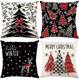4Pcs Cushion Covers Decoration <b>Christmas</b> Cover <b>Throw</b> Pillow Case for Sofa Couch Office Bedroom - Product Image 1