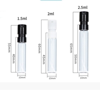 Sampel Gratis Botol Parfum Mini Kosong 1ml 1.5ml 2ml 2.5ml Tersedia, Dapat Diisi Ulang, Botol Semprot Kaca Mini