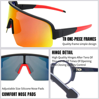 Lunettes de soleil de sport interchangeables avec logo personnalisé Lentille photochromique pour les sports de plein air et le cyclisme Matériau du cadre polarisé en PC Course à pied