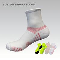 Chaussettes de sport personnalisées OEM de haute qualité avec logo, chaussettes athlétiques professionnelles absorbant la transpiration, chaussettes de cheville en tissu éponge pour la course et la gym