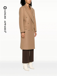 Abrigo de Moda de <span class=keywords><strong>Alta</strong></span> <span class=keywords><strong>Costura</strong></span> para <span class=keywords><strong>Mujer</strong></span>, Chaqueta Cortavientos Holgada de Doble Botonadura, 100% Algodón, Ecológica, Antiarrugas, para Invierno - Product Image 3
