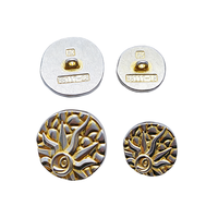Bouton de blazer en laiton doré gaufré, bouton-pression uni à coudre pour costume ou manteau pour homme, boutons de manteau en métal doré pour la couture