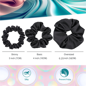 Chouchous en Satin de soie surdimensionnés <span class=keywords><strong>pour</strong></span> filles femmes Bracelets porte-queue de cheval bandes de cheveux épaisses cordes accessoires de <span class=keywords><strong>chignon</strong></span> de cheveux - Product Image 2