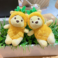 Nouveau mignon Winnied porte-clés décoller chapeau ananas ours en peluche jouet enfants cadeau d'anniversaire jouet en peluche