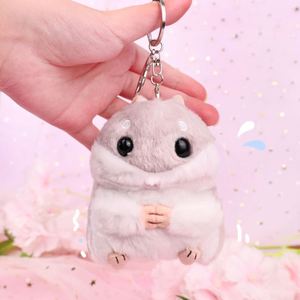 Jouet en peluche personnalisé OEM, Hamster Kawaii en forme d'ours bouclé, avec rembourrage en coton PP et technique de broderie, pour sac ou décoration intérieure - Product Image 1