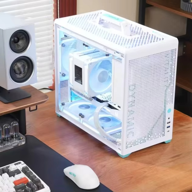 New Style Gamer PC Case Micro ATX Portable Table Glass PC Gaming Computer Cabinet Mid Tower PC Desktop Cover Case With Type C
