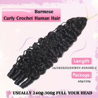 Extensions de cheveux humains Remy vierges bouclés birmanes, double tirage, sans nœuds, pré-séparées, réutilisables, micro-liens, couleur noir naturel