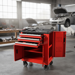 <span class=keywords><strong>Chariot</strong></span> à outils multifonction pour atelier |   Armoire à 3 tiroirs avec compartiment latéral |   Revêtement thermolaqué, personnalisation <span class=keywords><strong>de</strong></span> la marque disponible - Product Image 2