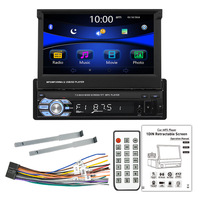 Autoradio Android avec écran rétractable 1 Din Lecteur DVD de voiture Mp5 GPS Wifi BT FM RDS AUX Single Din Écran tactile 7 pouces