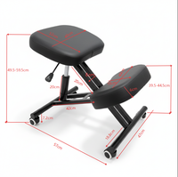 Chaise ergonomique moderne à genouillères avec hauteur réglable et roulettes, en cuir PU, pour bureau, salon et cuisine