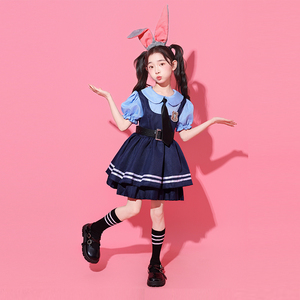 Disfraz de Conejita de Peluche para Niñas, Uniforme de Oficial de Halloween, Conjunto con Orejas, Diadema, Corbata, Insignia, <span class=keywords><strong>Cosplay</strong></span>, Fiesta, Juego de Roles - Product Image 3