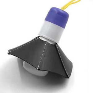 Lámpara de camping para exteriores con pantalla de cuero PU, foco LED de doble cara sencillo, cubierta de cuero, para mesita de noche, sala de estar - Product Image 3